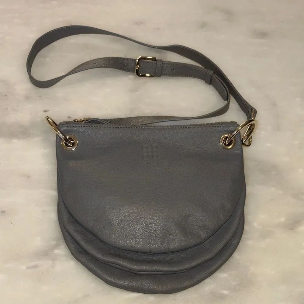 Tic Tac Toe Purse The Moon Gray Leather Convertible Crossbody Bag
